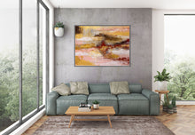 Load image into Gallery viewer, Brown Pink Gold Abstract Original Painting Red Artwork Contemporary Qp023