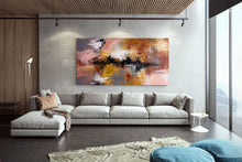 Load image into Gallery viewer, Brown Yellow Bright Abstract Original Painting On Canvas Qp022