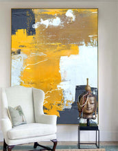 Load image into Gallery viewer, Orange Yellow Abstract Painting Hallway White Abstract Painting Np051