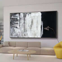Load image into Gallery viewer, Black and White Painting on Canvas Grey Minimalist Painting Op007