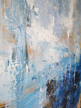 Load image into Gallery viewer, Dark Blue White Brown Abstract Painting Huge Art NP048
