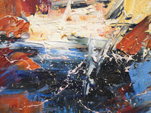 Load image into Gallery viewer, Oversized Modern Art Blue Orange Abstract Painting, Sunset Painting Gp013
