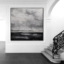 Load image into Gallery viewer, Black White Oil Painting, Grey Abstract Canvas Art Sofa Size Artwork Bl016