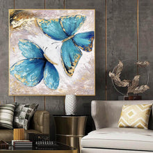 Load image into Gallery viewer, Butterfly Painting Canvas Gold Leaf Abstract Painting Contemporary Art Yp026