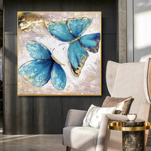 Load image into Gallery viewer, Butterfly Painting Canvas Gold Leaf Abstract Painting Contemporary Art Yp026