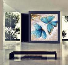 Load image into Gallery viewer, Butterfly Painting Canvas Gold Leaf Abstract Painting Contemporary Art Yp026