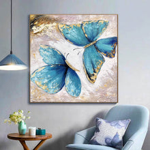 Load image into Gallery viewer, Butterfly Painting Canvas Gold Leaf Abstract Painting Contemporary Art Yp026