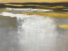 Load image into Gallery viewer, Large Gold Gray White Painting, Abstract Canvas Wall Art Office Decor Gp012