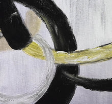 Load image into Gallery viewer, Black And White Yellow Abstract Modern Abstract Painting Yp055
