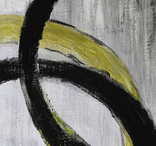 Load image into Gallery viewer, Black And White Yellow Abstract Modern Abstract Painting Yp055