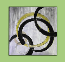 Load image into Gallery viewer, Black And White Yellow Abstract Modern Abstract Painting Yp055