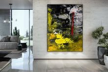 Load image into Gallery viewer, Black Yellow Red Large Wall Art Dining Room Office Art Work Bp123