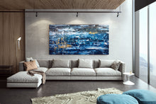 Load image into Gallery viewer, Blue Gode Abstract Painting Modern Office Art Xl Canvas Wall Art DP021