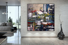 Load image into Gallery viewer, Deep Blue Green Red Extra Large Artwork Abstract Canvas Art DP085
