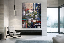 Load image into Gallery viewer, Deep Blue Green Red Extra Large Artwork Abstract Canvas Art DP085