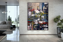 Load image into Gallery viewer, Deep Blue Green Red Extra Large Artwork Abstract Canvas Art DP085