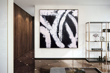 Load image into Gallery viewer, Black and White Art Wide Large Abstract Painting,Living Room Wall Art Bp119