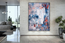 Load image into Gallery viewer, Navy Blue Wall Art Painting on Canvas Living Room Modern Wall Art Dp033