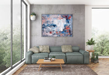 Load image into Gallery viewer, Navy Blue Wall Art Painting on Canvas Living Room Modern Wall Art Dp033