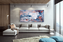 Load image into Gallery viewer, Navy Blue Wall Art Painting on Canvas Living Room Modern Wall Art Dp033