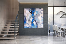 Load image into Gallery viewer, Modern Wall Decor White Blue Grey Contemporary Abstract Painting Dp104