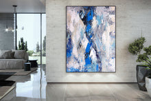 Load image into Gallery viewer, Modern Wall Decor White Blue Grey Contemporary Abstract Painting Dp104