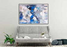 Load image into Gallery viewer, Modern Wall Decor White Blue Grey Contemporary Abstract Painting Dp104