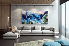 Load image into Gallery viewer, Blue Abstract Art Canvas Large Abstract Painting on Canvas Bp112