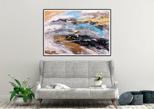 Load image into Gallery viewer, Black Grey Gold Contemporary Wall Art Acrylic Abstract Painting Dp105
