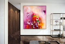 Load image into Gallery viewer, Purple Red Yellow Large Abstract Art Dining Room Painting Art Dp015