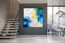 Load image into Gallery viewer, Blue White Gree Abstract Painting Texture Wall Art Large Artwork Dp079