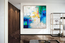 Load image into Gallery viewer, Blue White Gree Abstract Painting Texture Wall Art Large Artwork Dp079