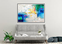 Load image into Gallery viewer, Blue White Gree Abstract Painting Texture Wall Art Large Artwork Dp079