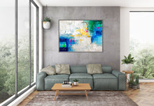 Load image into Gallery viewer, Blue White Gree Abstract Painting Texture Wall Art Large Artwork Dp079