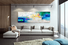 Load image into Gallery viewer, Blue White Gree Abstract Painting Texture Wall Art Large Artwork Dp079