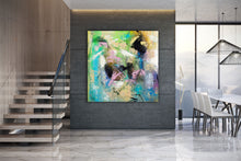 Load image into Gallery viewer, Blue Green Purple Large Abstract Art Modern Painting Custom Art DP032