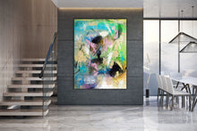 Load image into Gallery viewer, Blue Green Purple Large Abstract Art Modern Painting Custom Art DP032