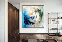 Load image into Gallery viewer, Blue White Gold Texture Wall Art Large Wall Art Modern Wall Painting Dp27