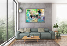 Load image into Gallery viewer, Blue Green Purple Large Abstract Art Modern Painting Custom Art DP032