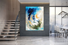Load image into Gallery viewer, Blue White Gold Texture Wall Art Large Wall Art Modern Wall Painting Dp27