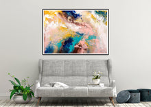 Load image into Gallery viewer, Pink Blue Yellow Abstract Painting Large Artwork Abstract Canvas Art Dp018