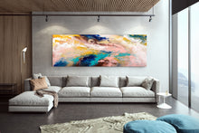 Load image into Gallery viewer, Pink Blue Yellow Abstract Painting Large Artwork Abstract Canvas Art Dp018