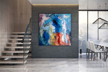 Load image into Gallery viewer, Blue Red Purple Original Abstract Painting Wall Art Texture Wall Art Dp016