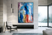 Load image into Gallery viewer, Blue Red Purple Original Abstract Painting Wall Art Texture Wall Art Dp016