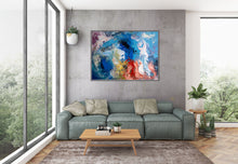 Load image into Gallery viewer, Blue Red Purple Original Abstract Painting Wall Art Texture Wall Art Dp016