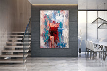 Load image into Gallery viewer, Red Blue Orange Abstract Painting on Canvas Large Wall Art Dining Room Bp117