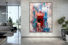 Load image into Gallery viewer, Red Blue Orange Abstract Painting on Canvas Large Wall Art Dining Room Bp117