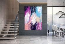 Load image into Gallery viewer, Purple Blue Pink Oversized Wall Art Acrylic Painting On Canvas