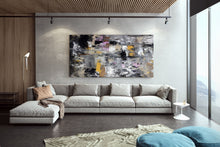 Load image into Gallery viewer, Black Grey Gold Contemporary Art Extra Large Abstract Painting Bp115
