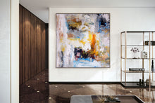 Load image into Gallery viewer, White Yellow Grey Large Abstract Art Painting Bathroom Office Wall Art Dp025